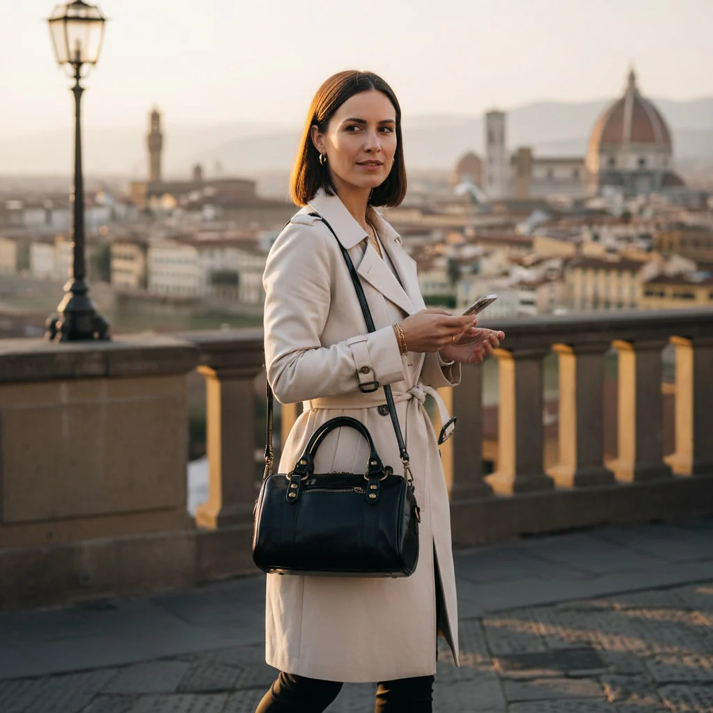 Borsa Bualetto a mano Donna VIAVERDI in Pelle Nera Made in Italy linea Firenze - Image 9