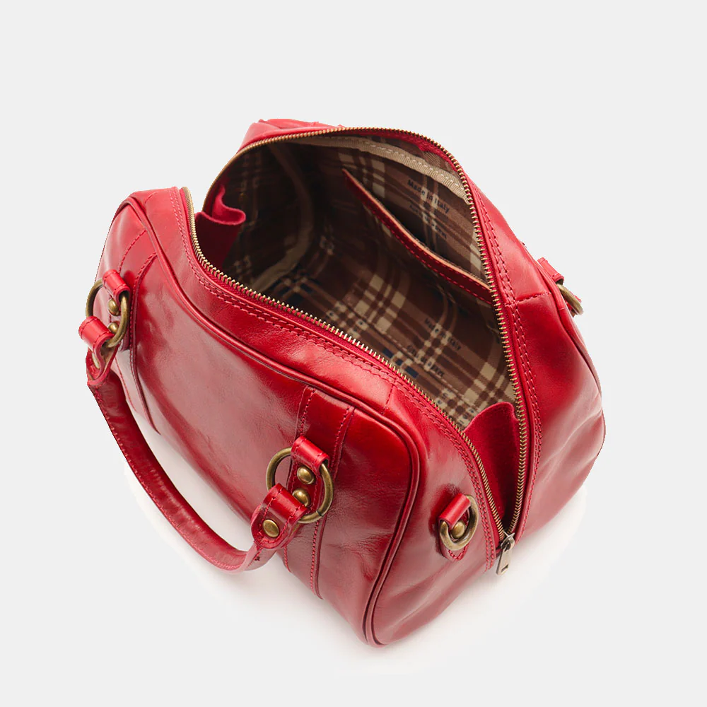 Borsa Bualetto a mano Donna VIAVERDI in Pelle Rosso Made in Italy linea Firenze - Image 10