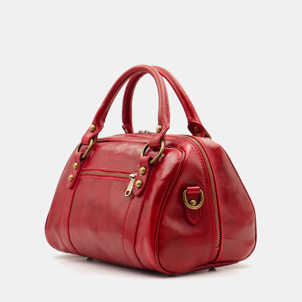 Borsa Bualetto a mano Donna VIAVERDI in Pelle Rosso Made in Italy linea Firenze - Image 3