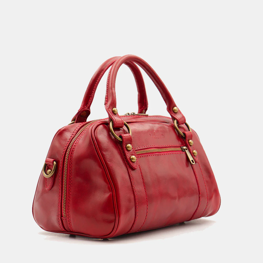 Borsa Bualetto a mano Donna VIAVERDI in Pelle Rosso Made in Italy linea Firenze - Image 4
