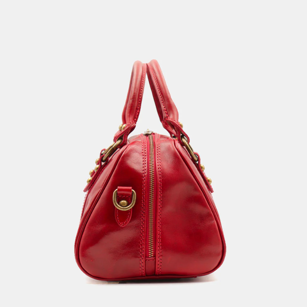 Borsa Bualetto a mano Donna VIAVERDI in Pelle Rosso Made in Italy linea Firenze - Image 5