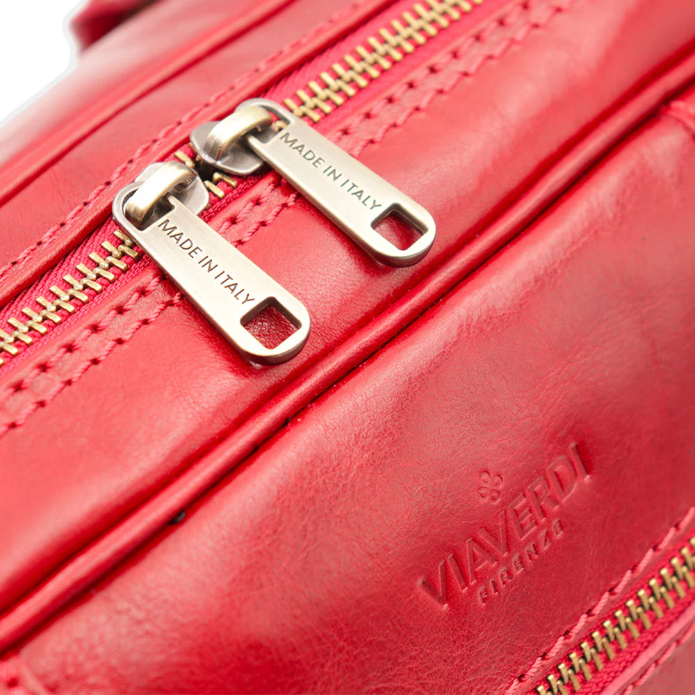 Borsa Bualetto a mano Donna VIAVERDI in Pelle Rosso Made in Italy linea Firenze - Image 8