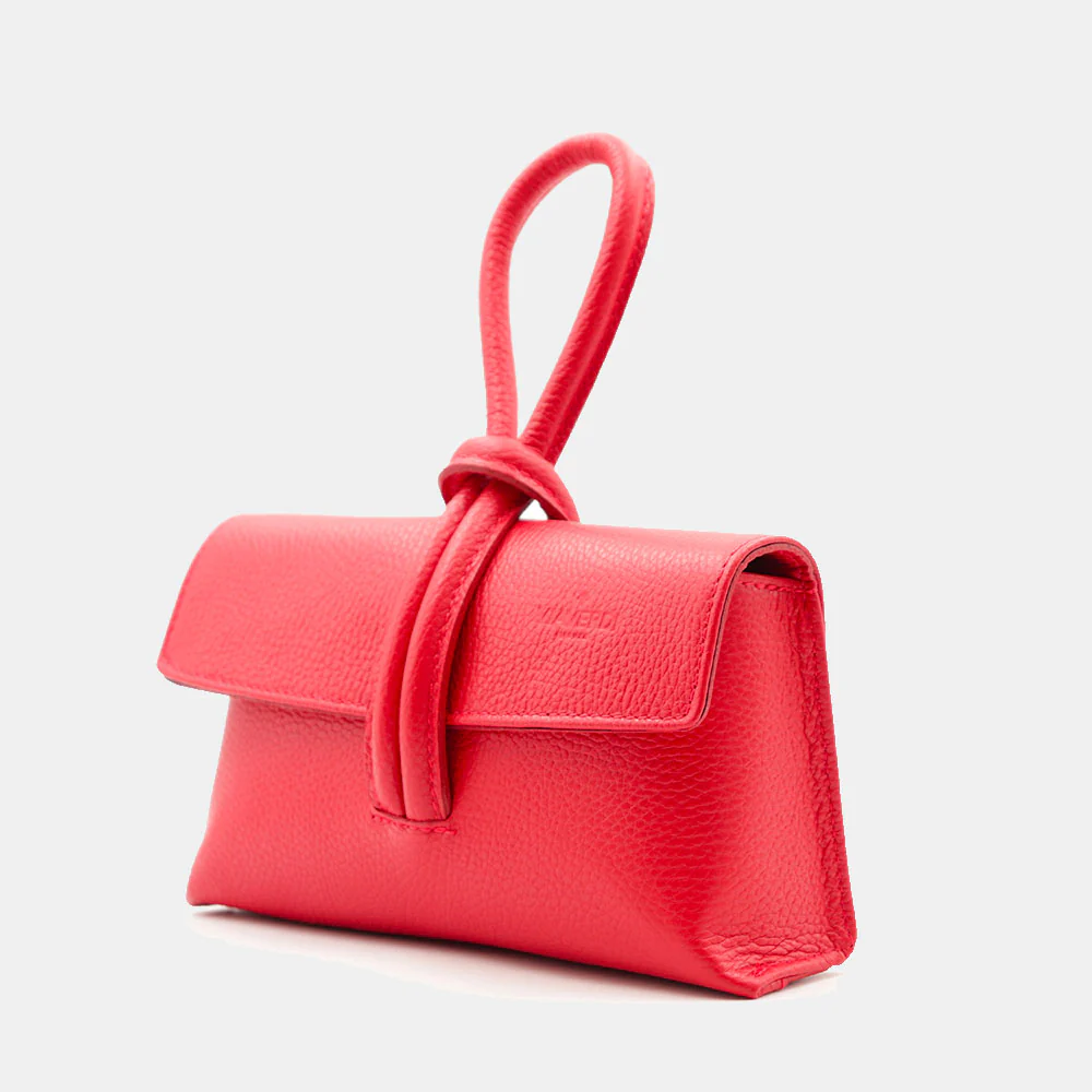 Borsa Clutch a Mano con Tracolla VIAVERDI in Pelle Rossa Made in Italy linea Castiglione - Image 3