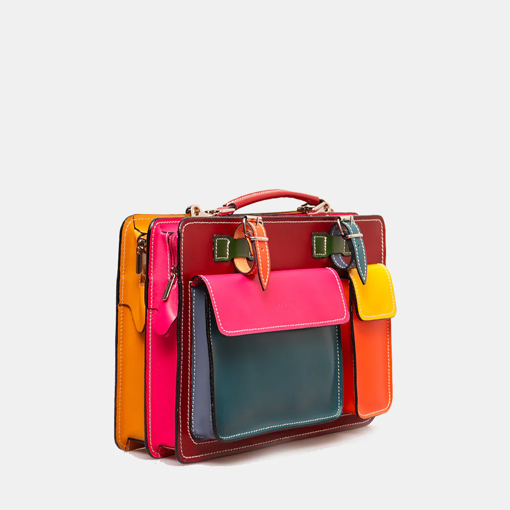 Borsa da Lavoro Piccola in Pelle Multicolor VIAVERDI Made in Italy - Porta Ombrelli e Pc 14 pollici - Image 2