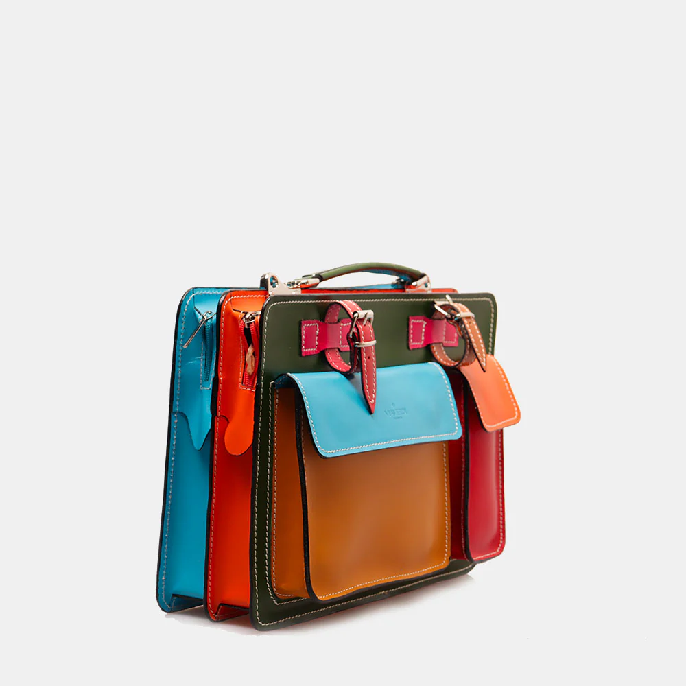 Borsa da Lavoro Piccola in Pelle Multicolor VIAVERDI Made in Italy - Porta Ombrelli e Pc 14 pollici - Image 5