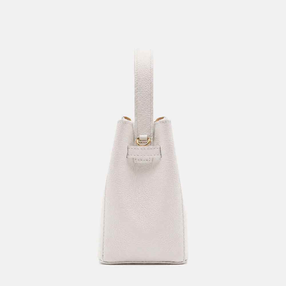 Borsa Donna a Mano Piccola VIAVERDI in Pelle Bianca Made in Italy linea Artimino - Image 7