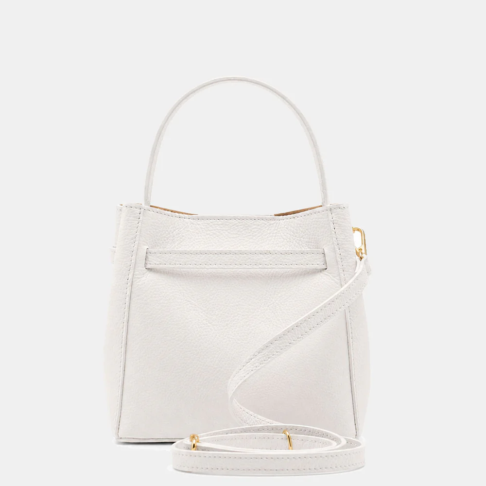 Borsa Donna a Mano Piccola VIAVERDI in Pelle Bianca Made in Italy linea Artimino - Image 9