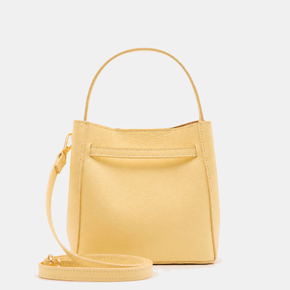 Borsa Donna a Mano Piccola VIAVERDI in Pelle Gialla Made in Italy linea Artimino - Image 6