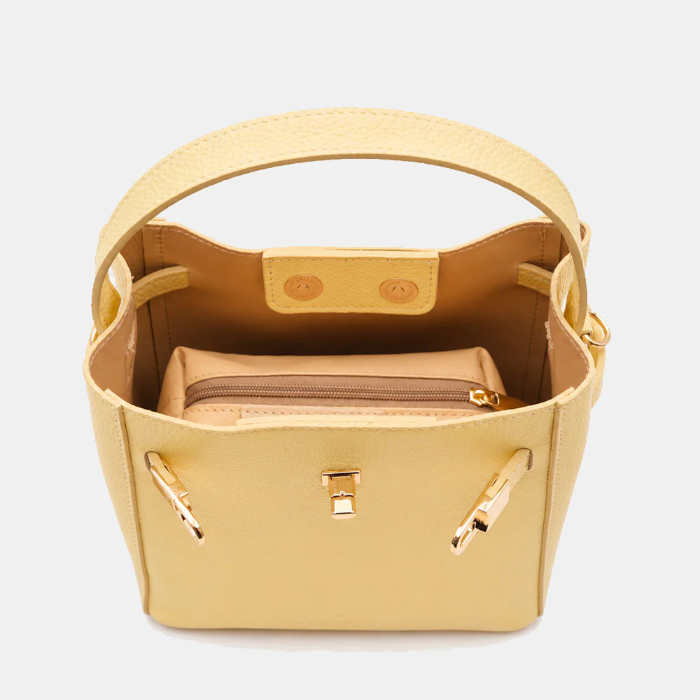 Borsa Donna a Mano Piccola VIAVERDI in Pelle Gialla Made in Italy linea Artimino - Image 9