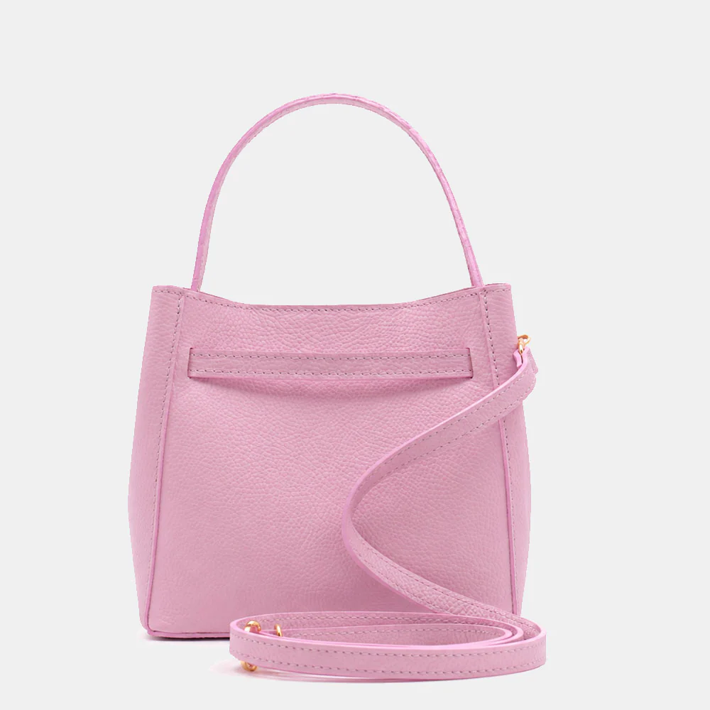 Borsa Donna a Mano Piccola VIAVERDI in Pelle Rosa Made in Italy linea Artimino - Image 6