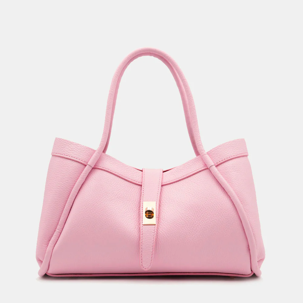 Borsa Donna a Mano VIAVERDI in Pelle Rosa Made in Italy linea Cortona
