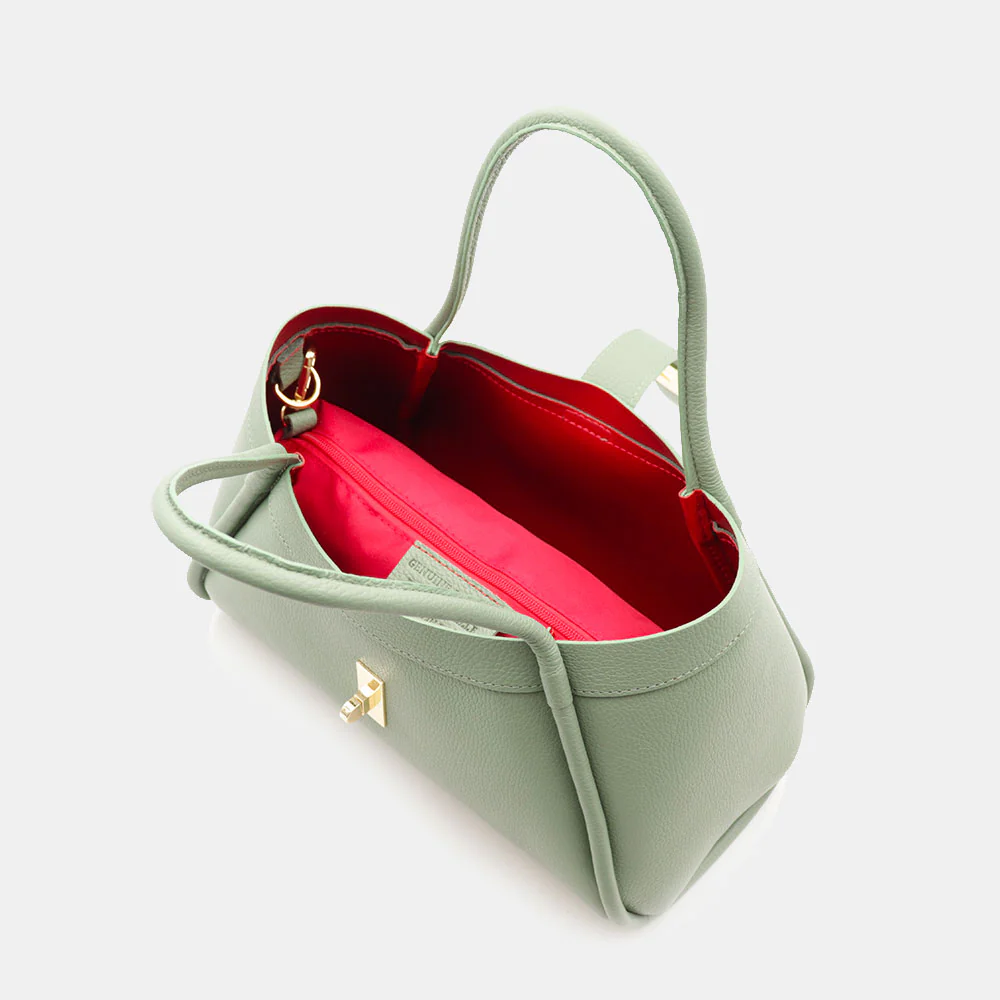 Borsa Donna a Mano VIAVERDI in Pelle Verde Menta Made in Italy linea Cortona - Image 10