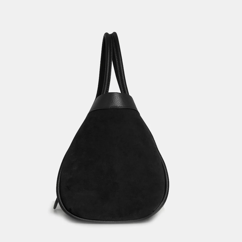 Borsa Donna a Spalla VIAVERDI in Camoscio e Pelle Nera Made in Italy linea Cortona - Image 8
