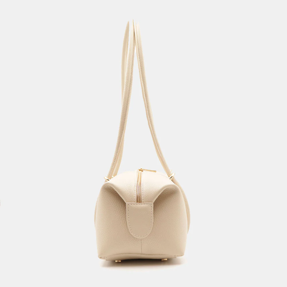 Borsa Donna a Spalla VIAVERDI in Pelle Beige Made in Italy linea San Gimignano - Image 7