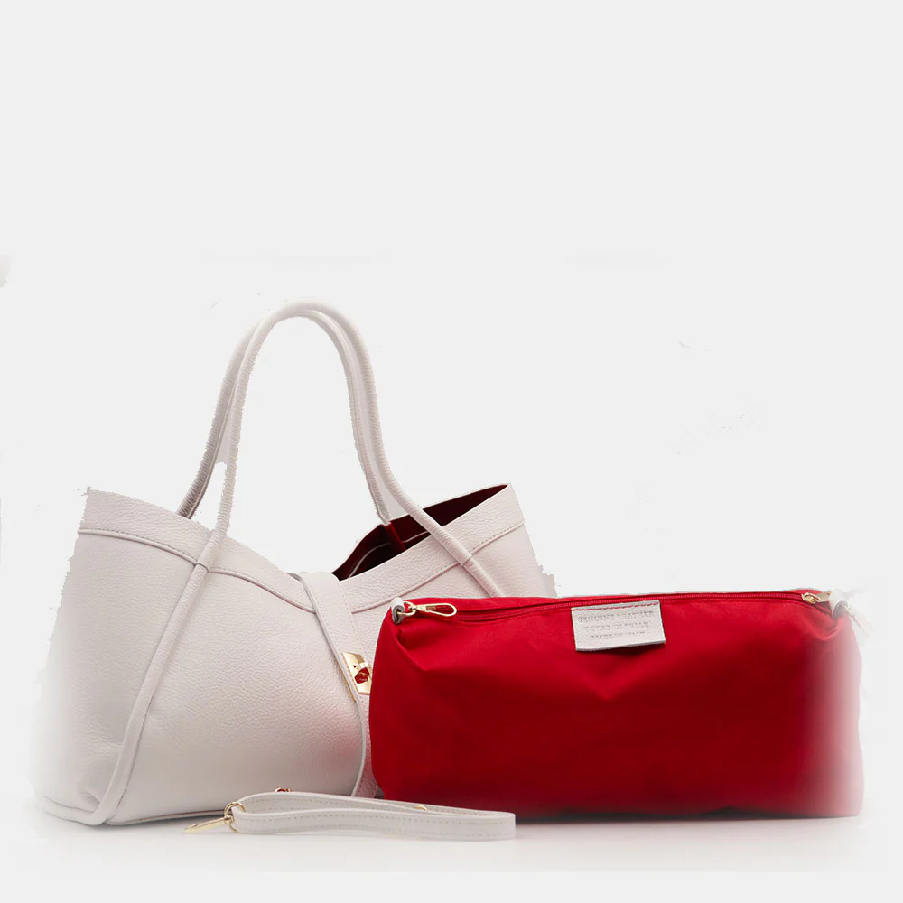 Borsa Donna a Spalla VIAVERDI in Pelle Bianca Made in Italy linea Cortona - Image 13