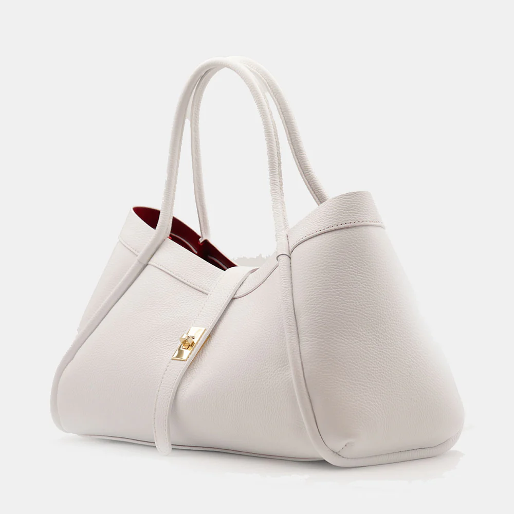 Borsa Donna a Spalla VIAVERDI in Pelle Bianca Made in Italy linea Cortona - Image 3
