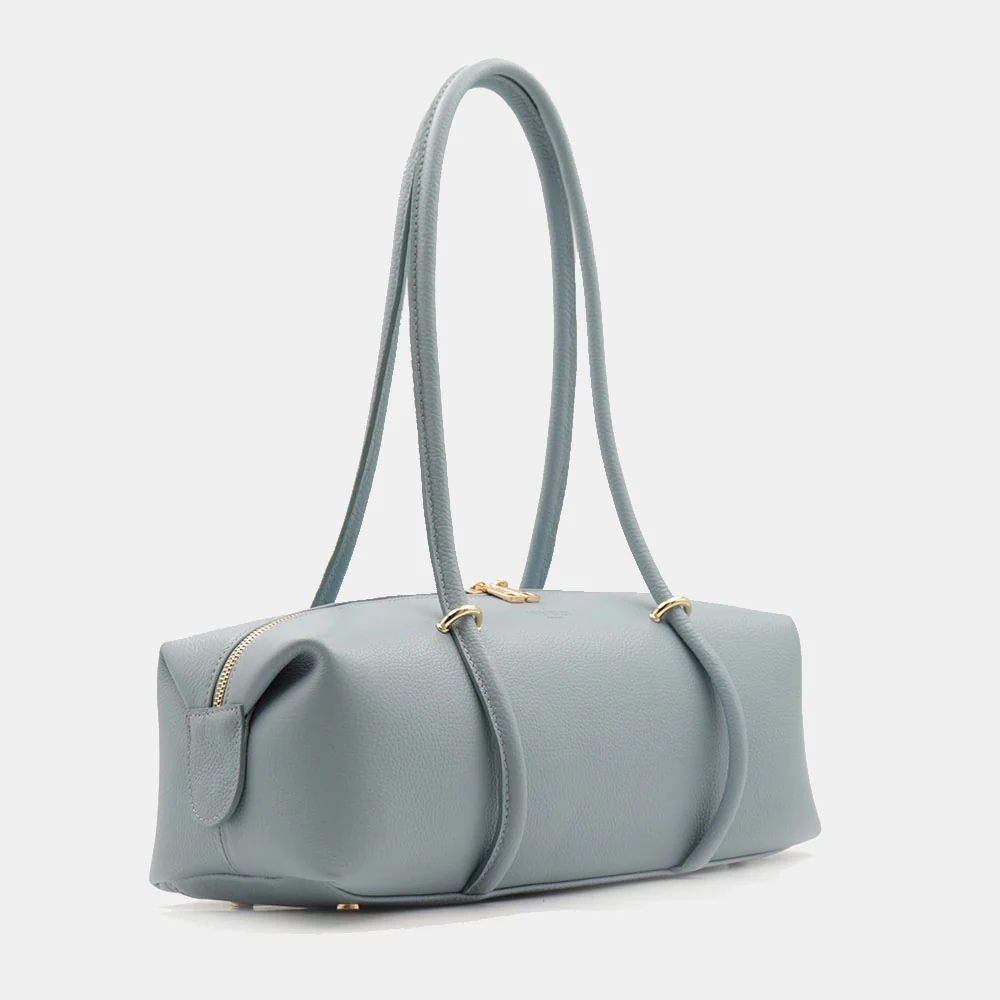 Borsa Donna a Spalla VIAVERDI in Pelle Celeste Made in Italy linea San Gimignano - Image 4