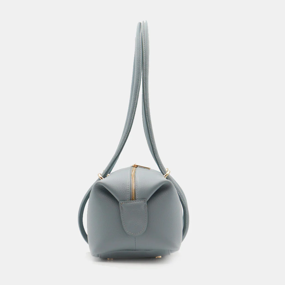 Borsa Donna a Spalla VIAVERDI in Pelle Celeste Made in Italy linea San Gimignano - Image 5