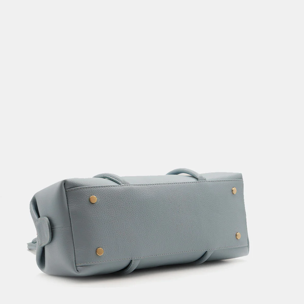 Borsa Donna a Spalla VIAVERDI in Pelle Celeste Made in Italy linea San Gimignano - Image 9
