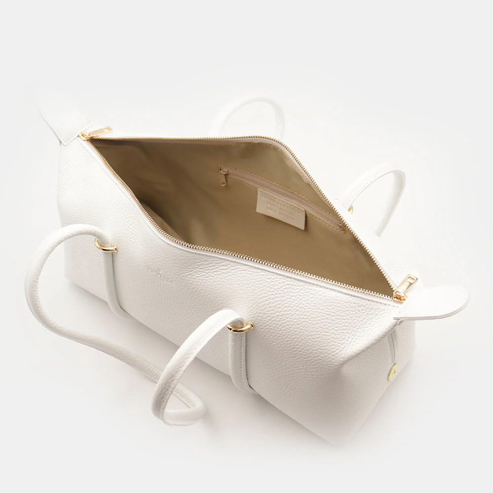 Borsa Donna a Spalla VIAVERDI in Pelle Bianca Made in Italy linea San Gimignano - Image 6