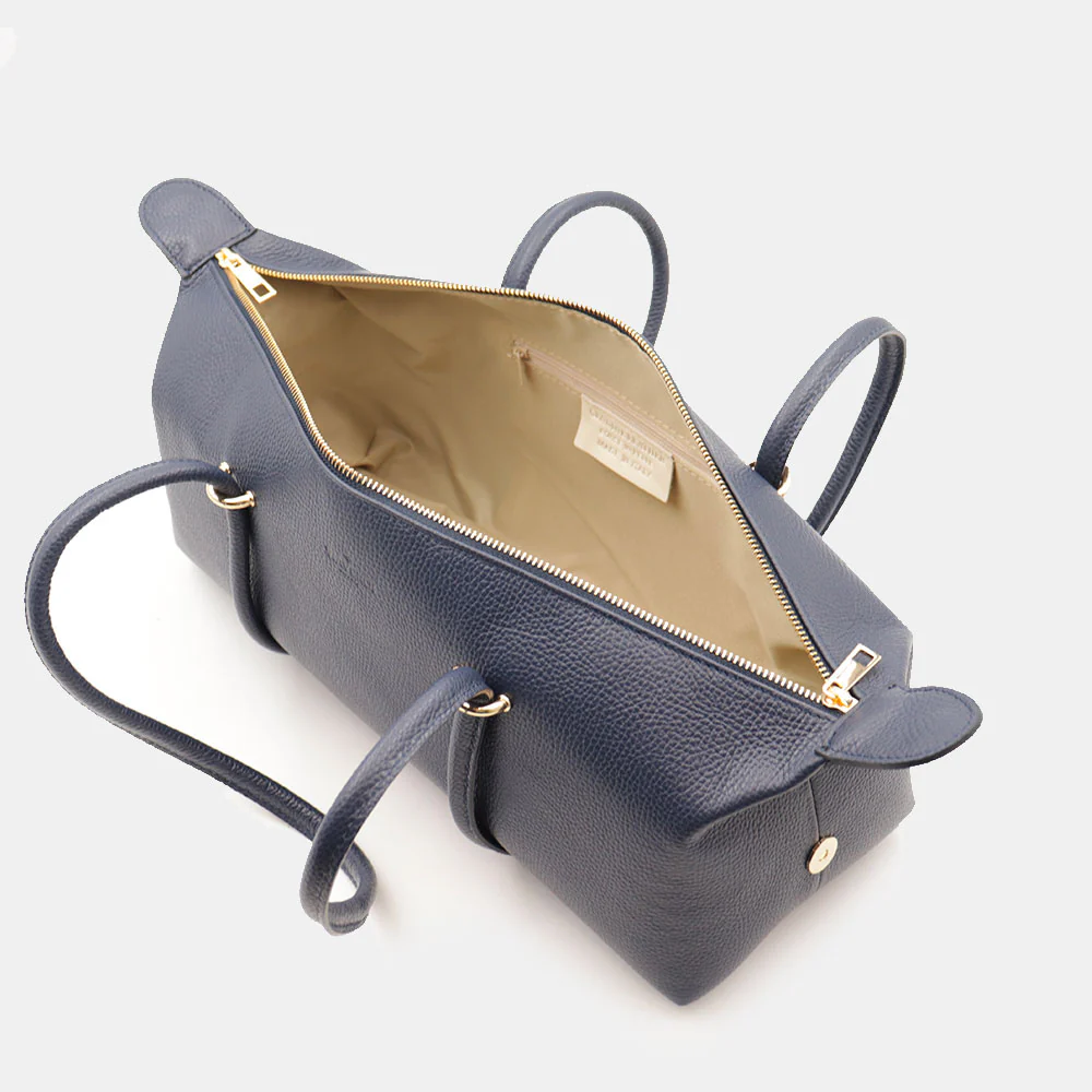 Borsa Donna a Spalla VIAVERDI in Pelle Blu Made in Italy linea San Gimignano - Image 10