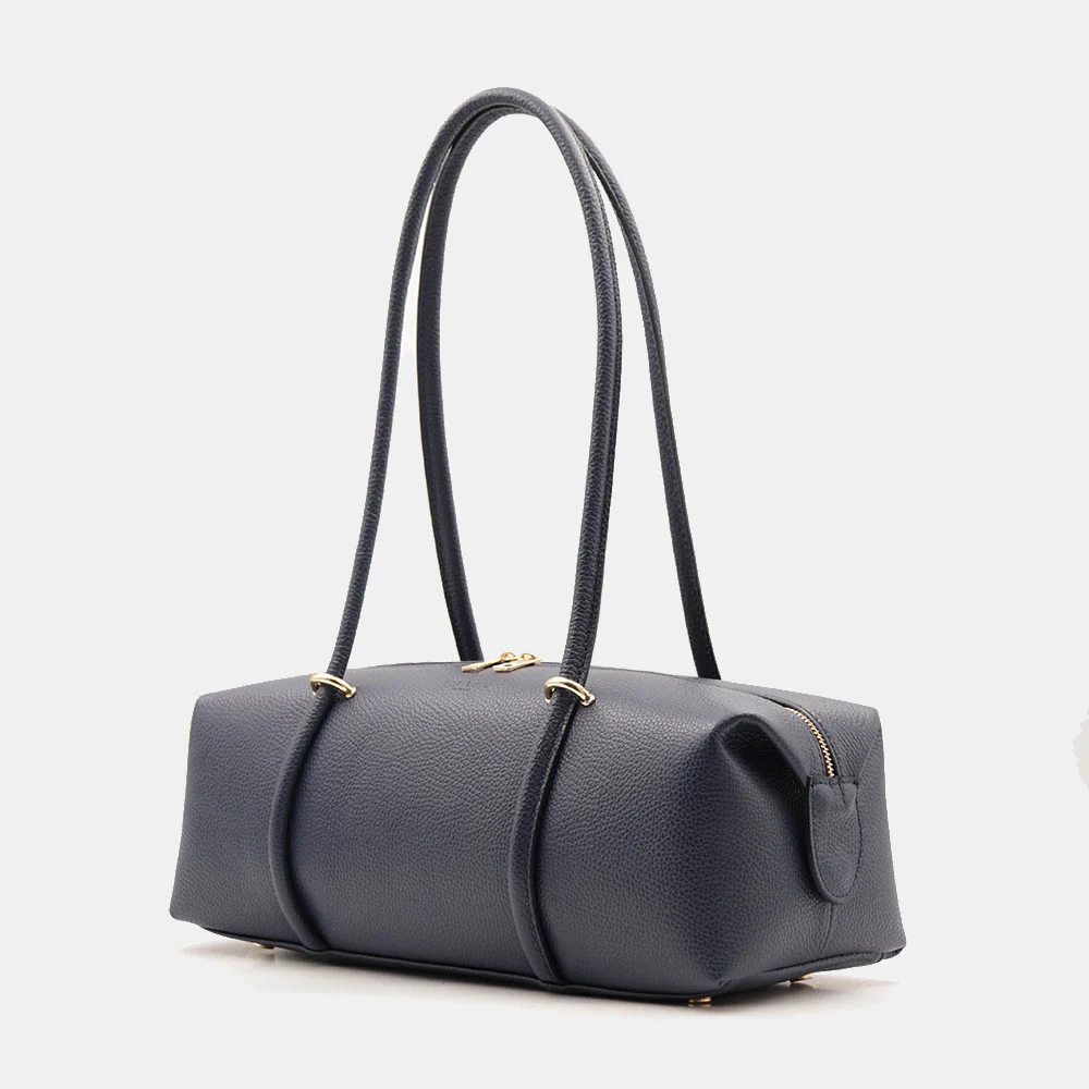 Borsa Donna a Spalla VIAVERDI in Pelle Blu Made in Italy linea San Gimignano - Image 3