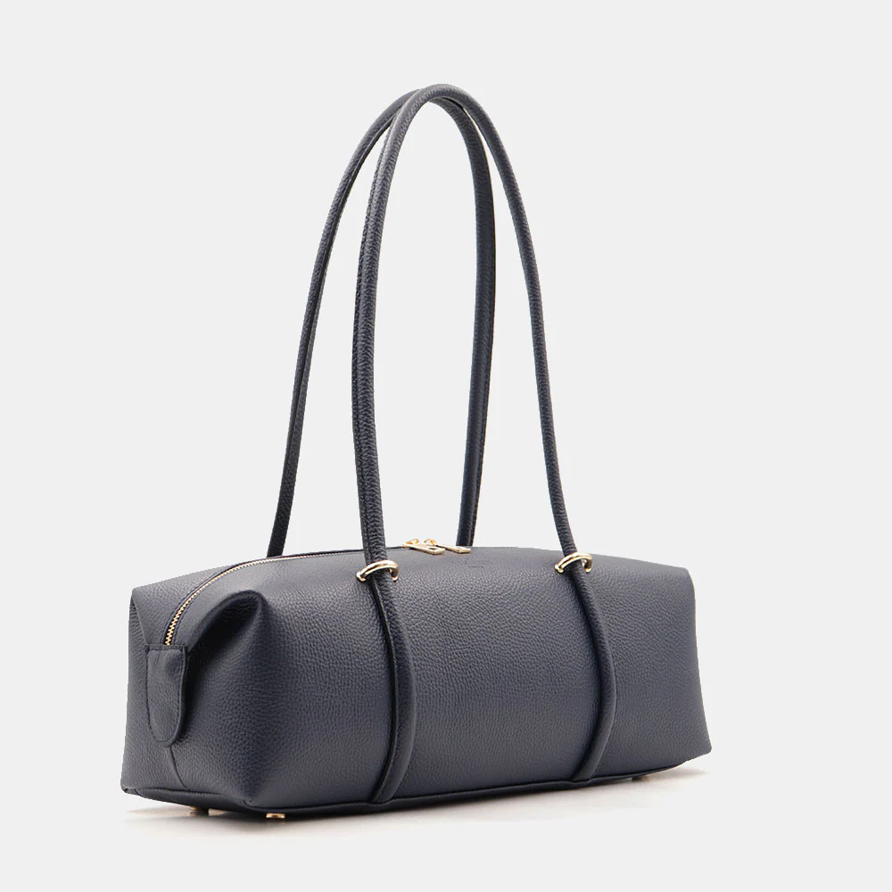 Borsa Donna a Spalla VIAVERDI in Pelle Blu Made in Italy linea San Gimignano - Image 4