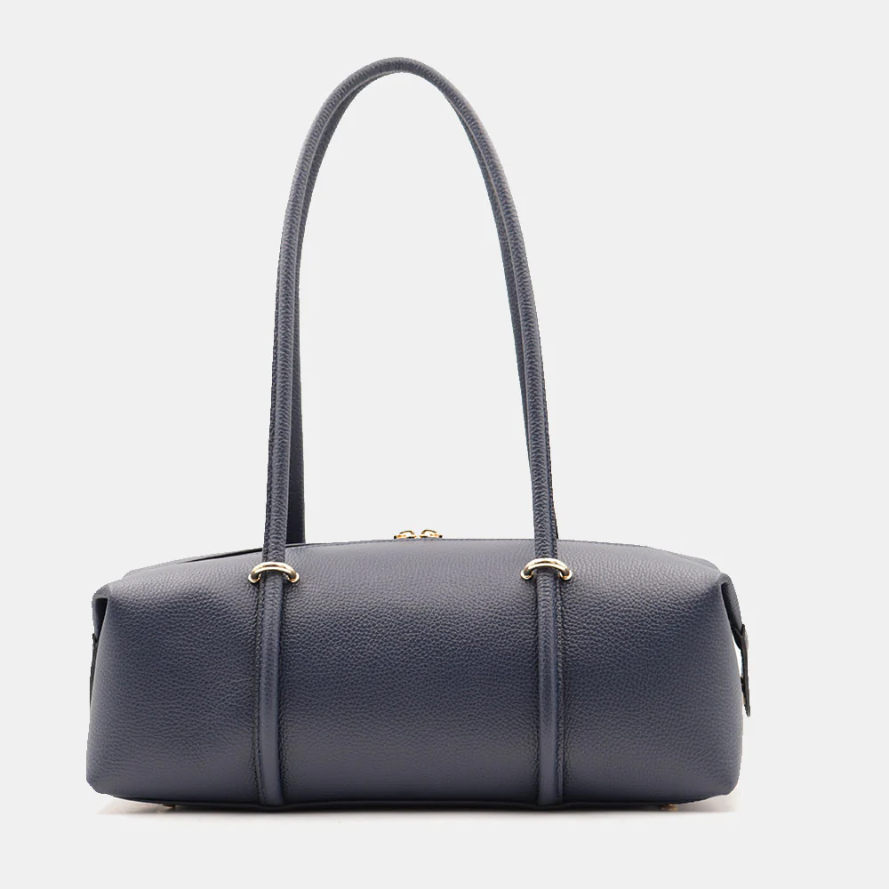 Borsa Donna a Spalla VIAVERDI in Pelle Blu Made in Italy linea San Gimignano - Image 5