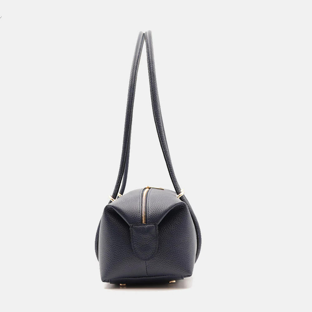 Borsa Donna a Spalla VIAVERDI in Pelle Blu Made in Italy linea San Gimignano - Image 6