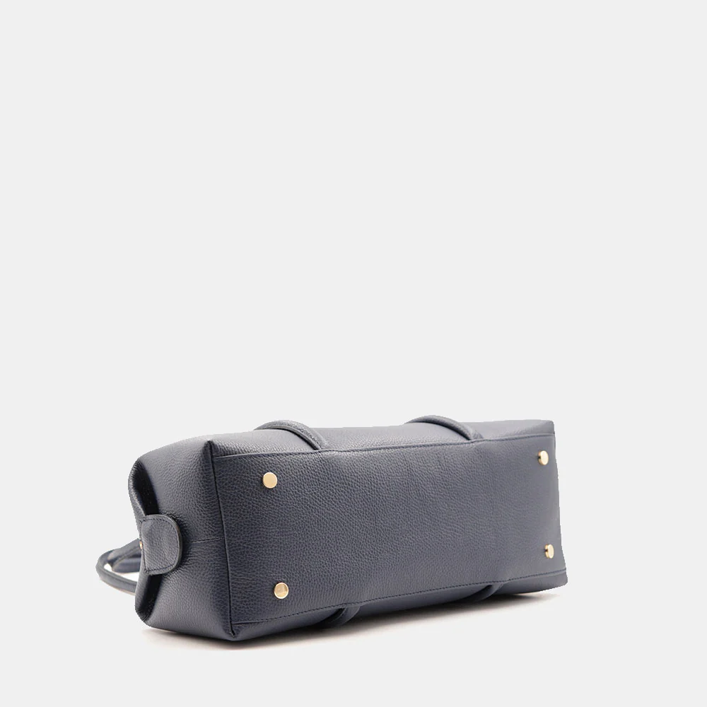 Borsa Donna a Spalla VIAVERDI in Pelle Blu Made in Italy linea San Gimignano - Image 7