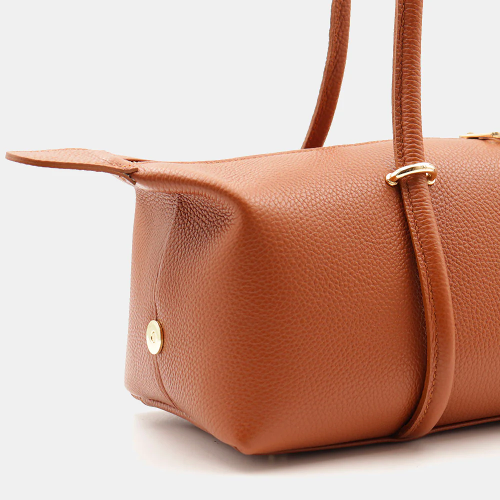 Borsa Donna a Spalla VIAVERDI in Pelle color Cuoio Made in Italy linea San Gimignano - Image 10