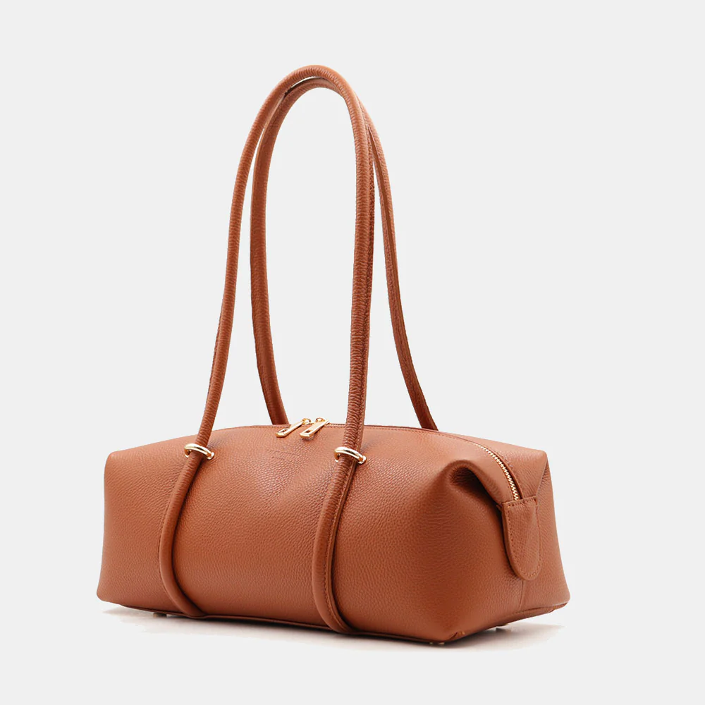 Borsa Donna a Spalla VIAVERDI in Pelle color Cuoio Made in Italy linea San Gimignano - Image 3