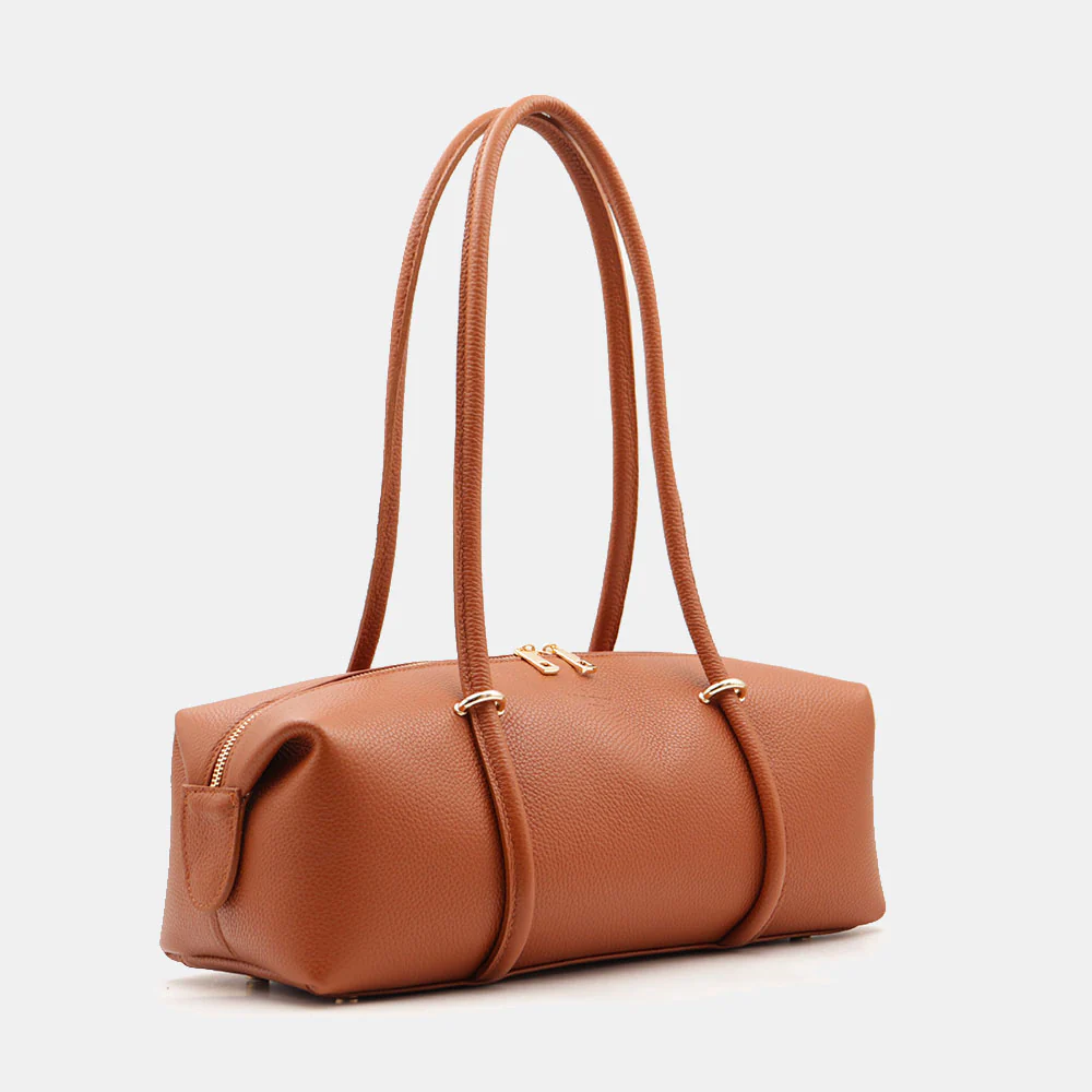 Borsa Donna a Spalla VIAVERDI in Pelle color Cuoio Made in Italy linea San Gimignano - Image 4