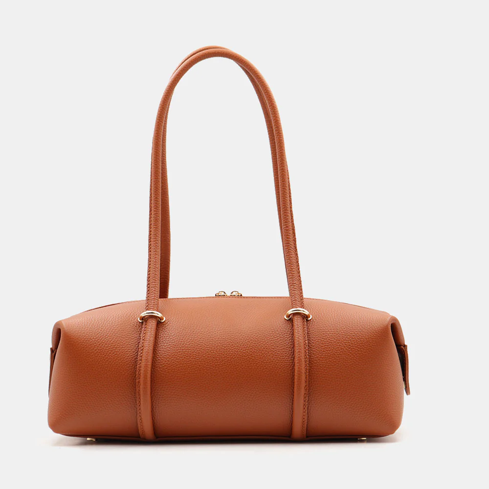 Borsa Donna a Spalla VIAVERDI in Pelle color Cuoio Made in Italy linea San Gimignano - Image 5