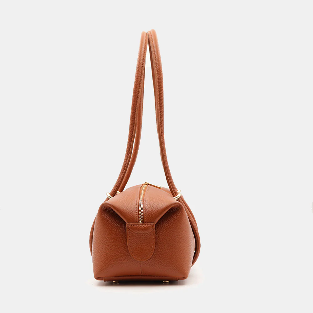 Borsa Donna a Spalla VIAVERDI in Pelle color Cuoio Made in Italy linea San Gimignano - Image 6