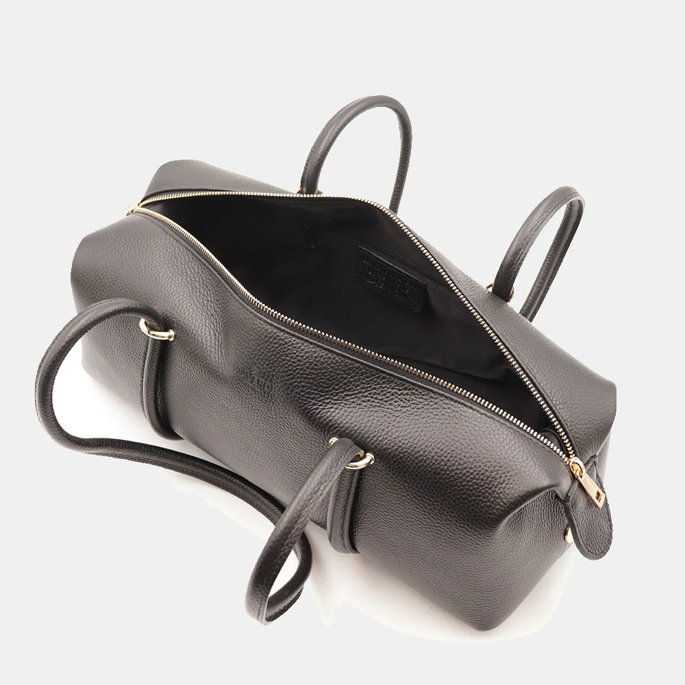 Borsa Donna a Spalla VIAVERDI in Pelle Nera Made in Italy linea San Gimignano - Image 10