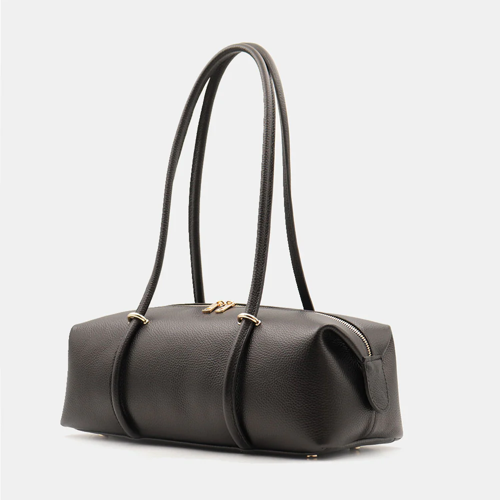Borsa Donna a Spalla VIAVERDI in Pelle Nera Made in Italy linea San Gimignano - Image 3