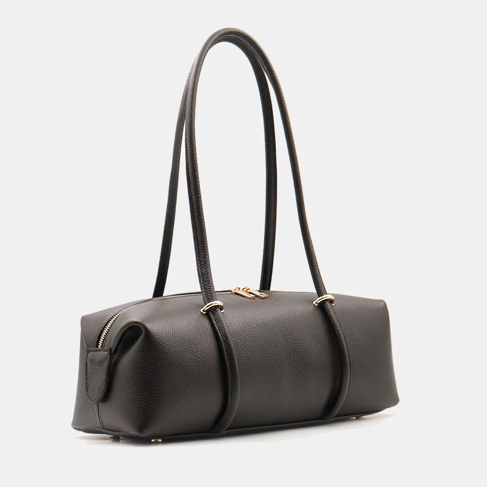 Borsa Donna a Spalla VIAVERDI in Pelle Nera Made in Italy linea San Gimignano - Image 4