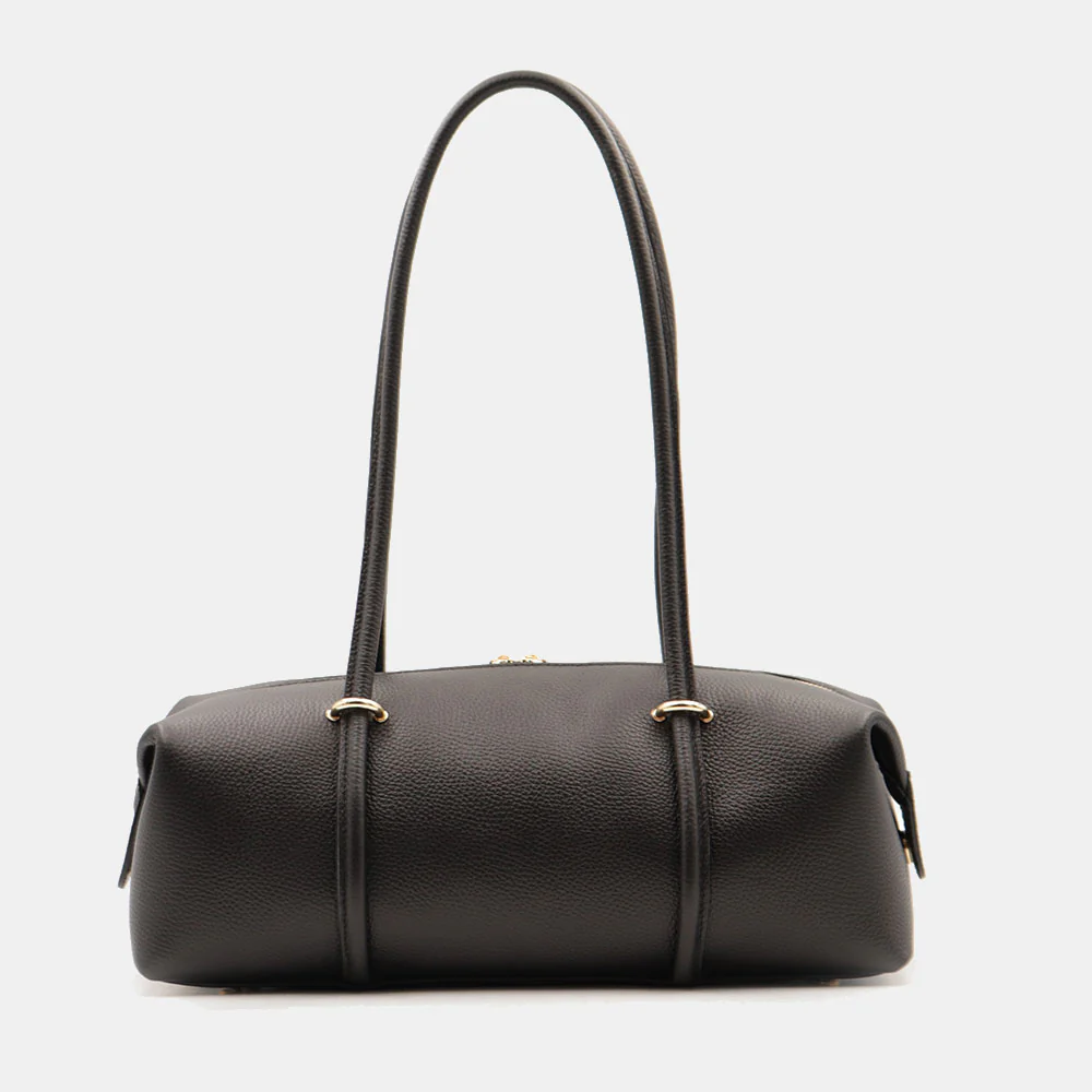 Borsa Donna a Spalla VIAVERDI in Pelle Nera Made in Italy linea San Gimignano - Image 5