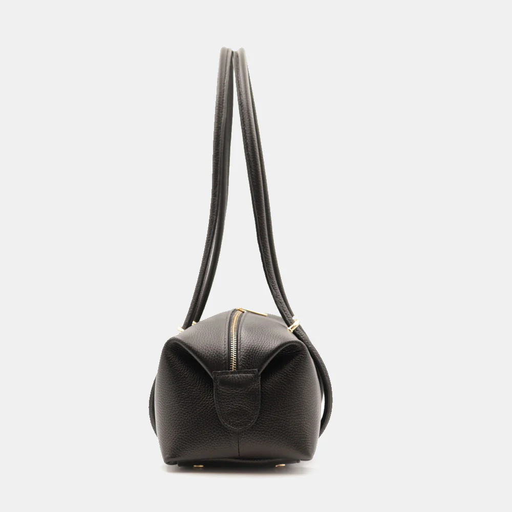 Borsa Donna a Spalla VIAVERDI in Pelle Nera Made in Italy linea San Gimignano - Image 6