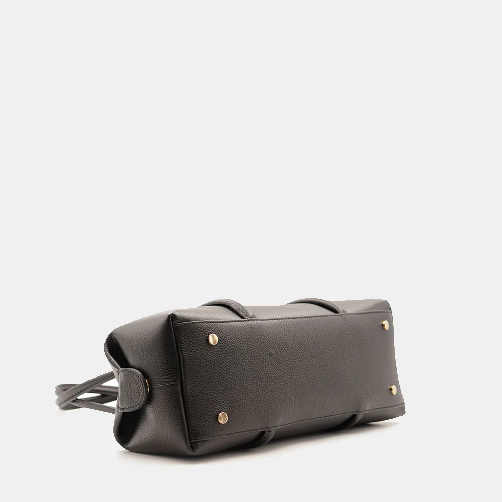 Borsa Donna a Spalla VIAVERDI in Pelle Nera Made in Italy linea San Gimignano - Image 8