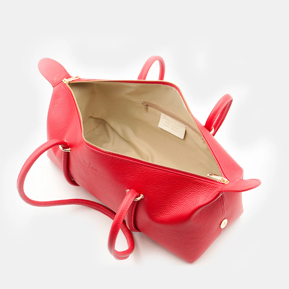 Borsa Donna a Spalla VIAVERDI in Pelle Rossa Made in Italy linea San Gimignano - Image 10