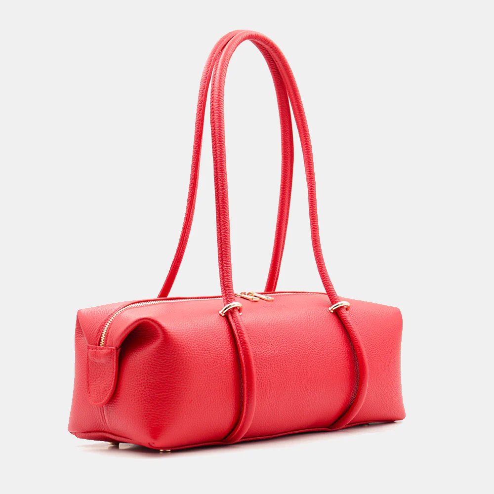 Borsa Donna a Spalla VIAVERDI in Pelle Rossa Made in Italy linea San Gimignano - Image 4