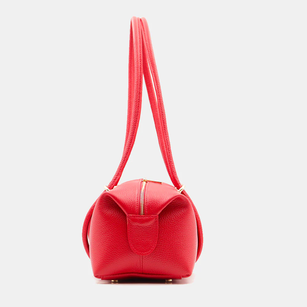 Borsa Donna a Spalla VIAVERDI in Pelle Rossa Made in Italy linea San Gimignano - Image 5