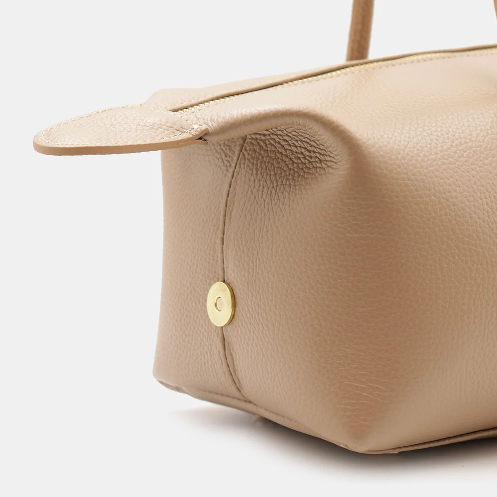 Borsa Donna a Spalla VIAVERDI in Pelle Taupe Made in Italy linea San Gimignano - Image 12