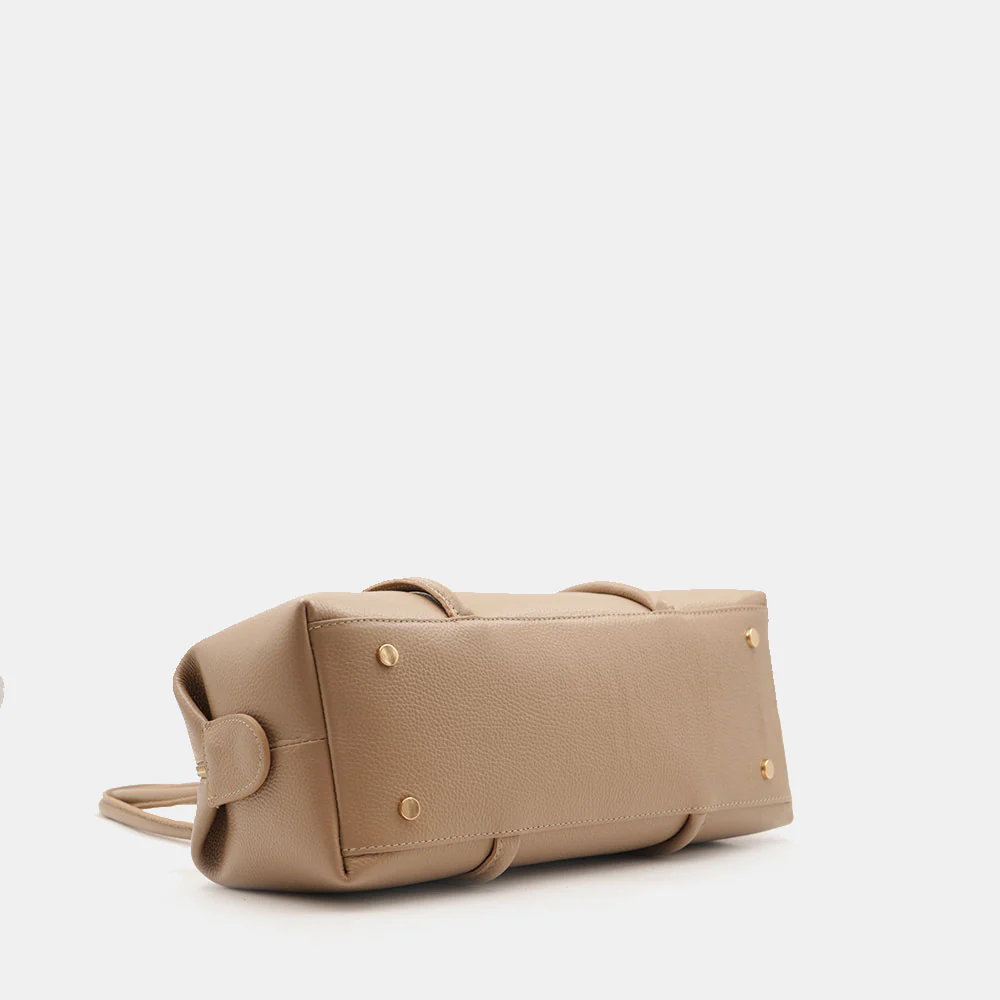 Borsa Donna a Spalla VIAVERDI in Pelle Taupe Made in Italy linea San Gimignano - Image 8