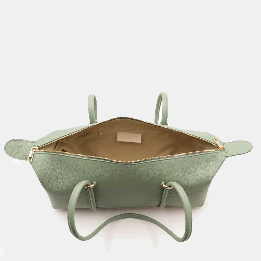 Borsa Donna a Spalla VIAVERDI in Pelle Verde Menta Made in Italy linea San Gimignano - Image 10