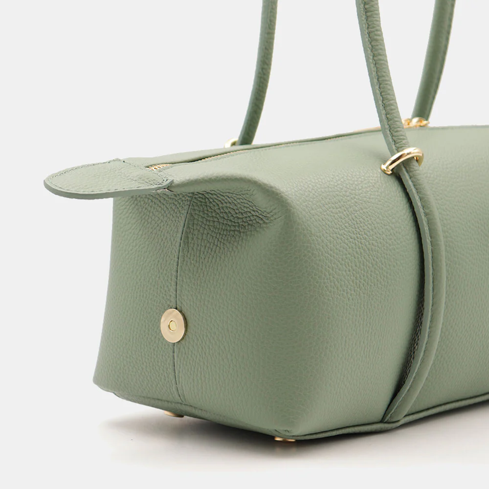 Borsa Donna a Spalla VIAVERDI in Pelle Verde Menta Made in Italy linea San Gimignano - Image 11