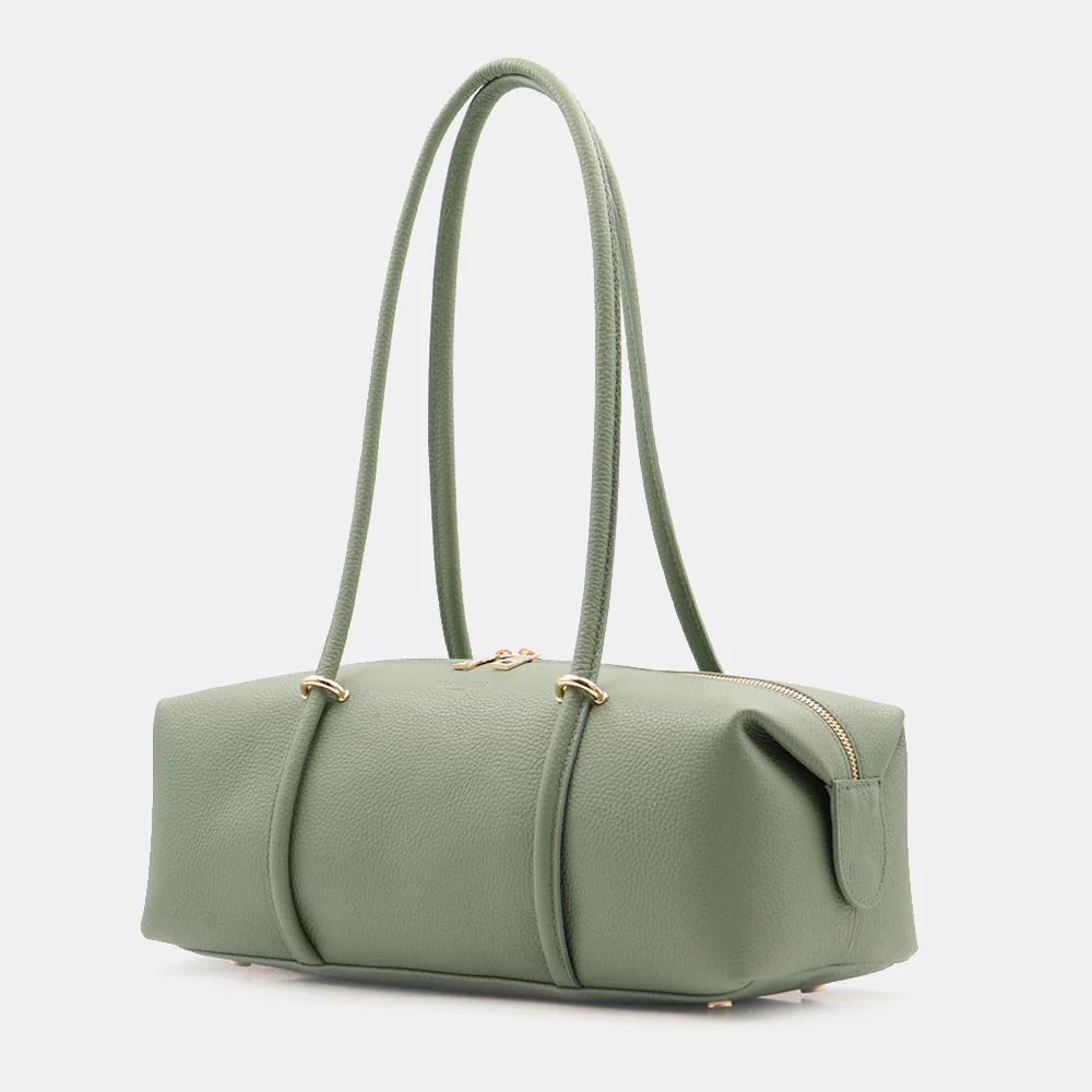 Borsa Donna a Spalla VIAVERDI in Pelle Verde Menta Made in Italy linea San Gimignano - Image 3