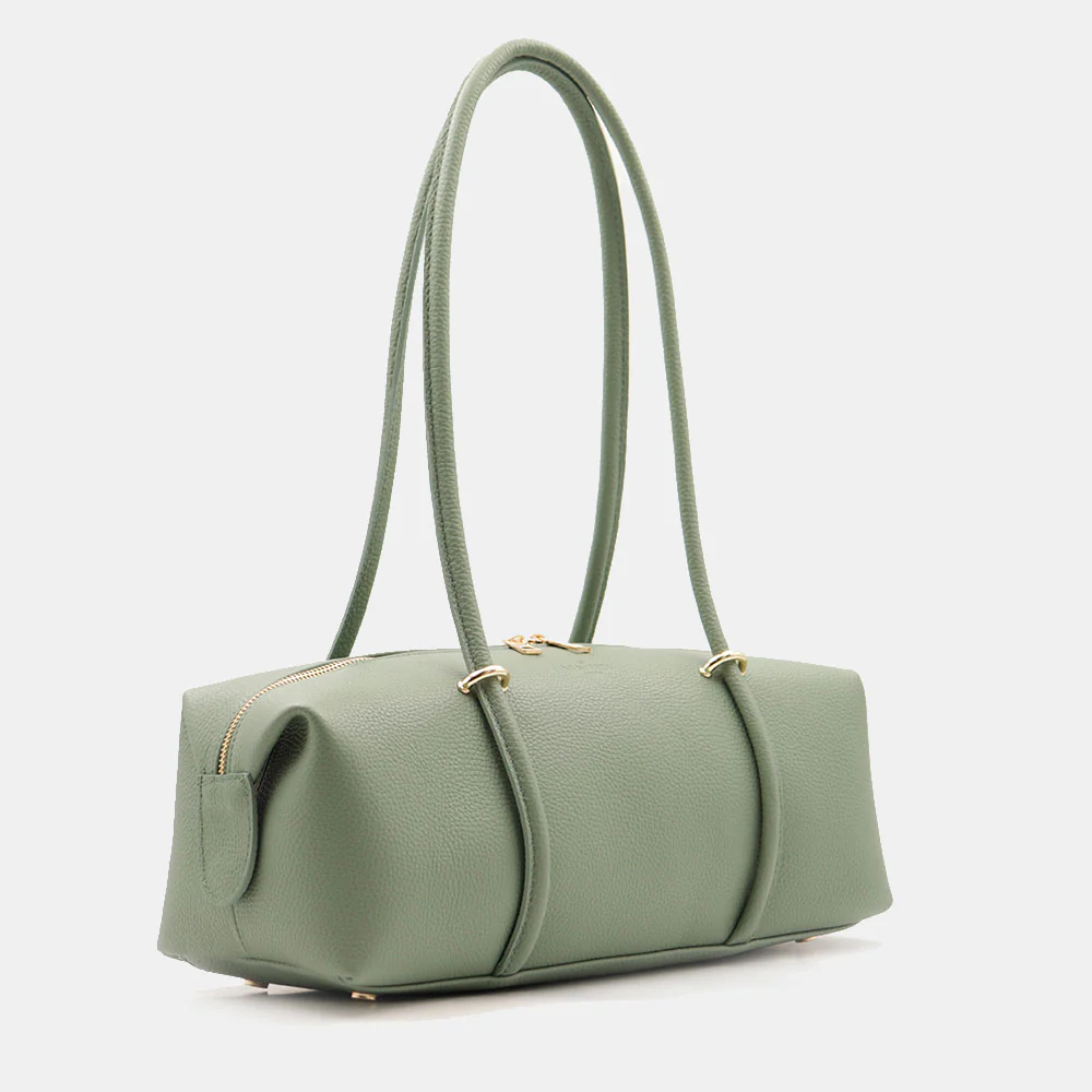 Borsa Donna a Spalla VIAVERDI in Pelle Verde Menta Made in Italy linea San Gimignano - Image 4